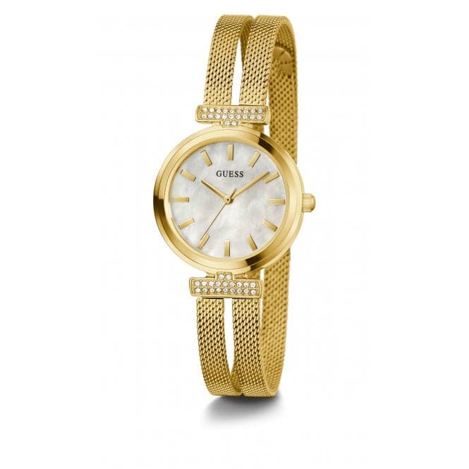 Orologio da donna Array in acciaio inossidabile con maglia color oro GW0471L2