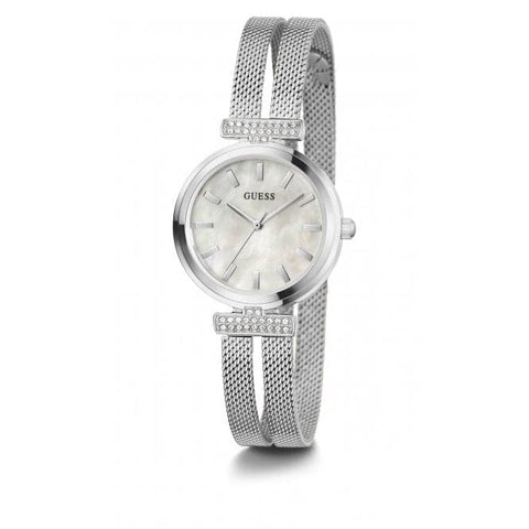 Orologio da donna Array in acciaio inossidabile con maglia argentata GW0471L1