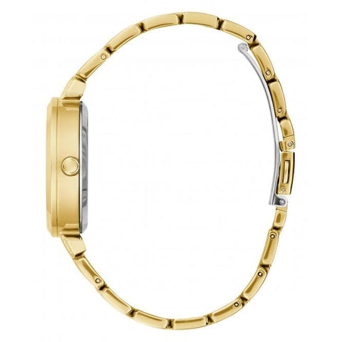 Orologio da donna in acciaio inossidabile color oro con cristalli trasparenti GW0470L2