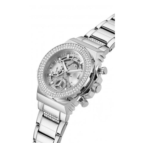 Guess Damen-Armbanduhr Fusion aus Edelstahl, Silber, GW0552L1