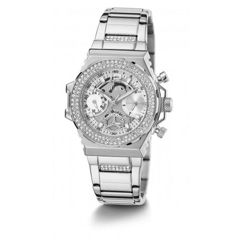 Guess Damen-Armbanduhr Fusion aus Edelstahl, Silber, GW0552L1