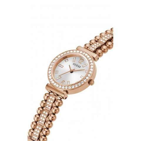 Guess Damen-Armbanduhr Gala aus Edelstahl und Roségold, GW0401L3