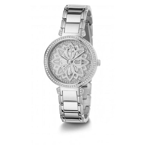 Guess Damen-Armbanduhr Lily aus Edelstahl, Silber, GW0528L1