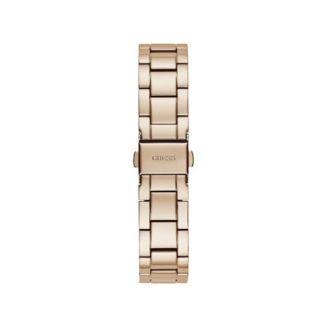 Guess Damen-Armbanduhr GW0242L3 aus funkelndem Roségold und Stahl mit Blumenmuster