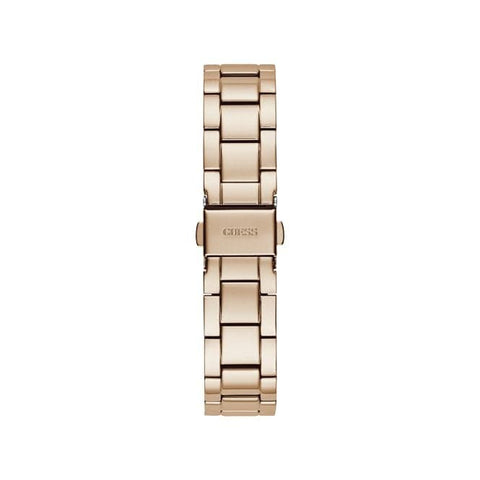 Orologio da donna Guess in oro rosa con stampa floreale in acciaio rosa scintillante GW0242L3