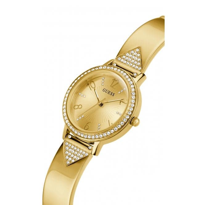 Guess Ladies Tri Luxe Stainless Steel Gold Tone Watch GW0474L2