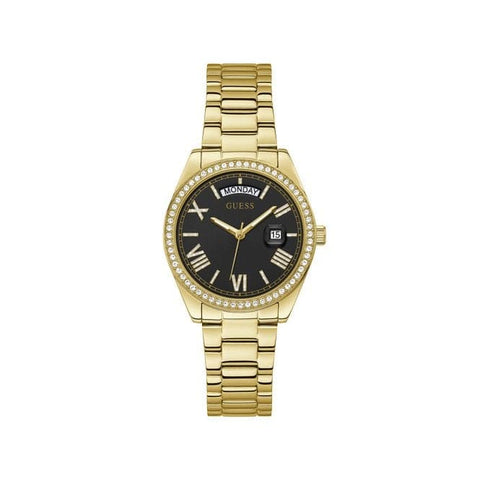 Guess Luna Damen-Armbanduhr aus goldfarbenem Edelstahl GW0307L2