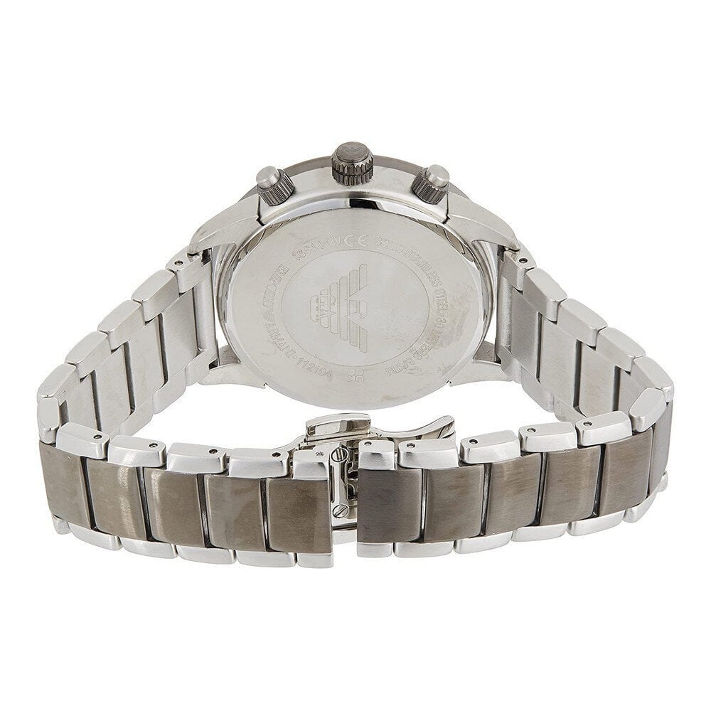 Emporio Armani Chronograph Grey Dial Two Tone Steel Strap Watch For Men - AR11391