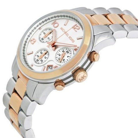 Michael Kors MK5315  Ladies Runway Silver/Rose Gold Chronograph Watch