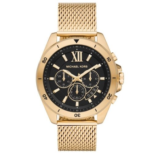 Orologio cronografo Michael Kors MK8867 Brecken da uomo in maglia oro/nero