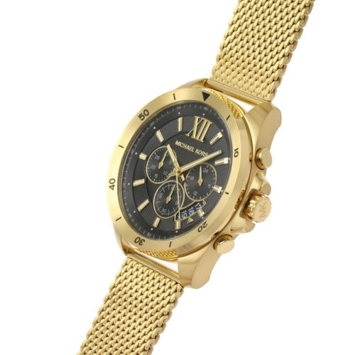 Orologio cronografo Michael Kors MK8867 Brecken da uomo in maglia oro/nero