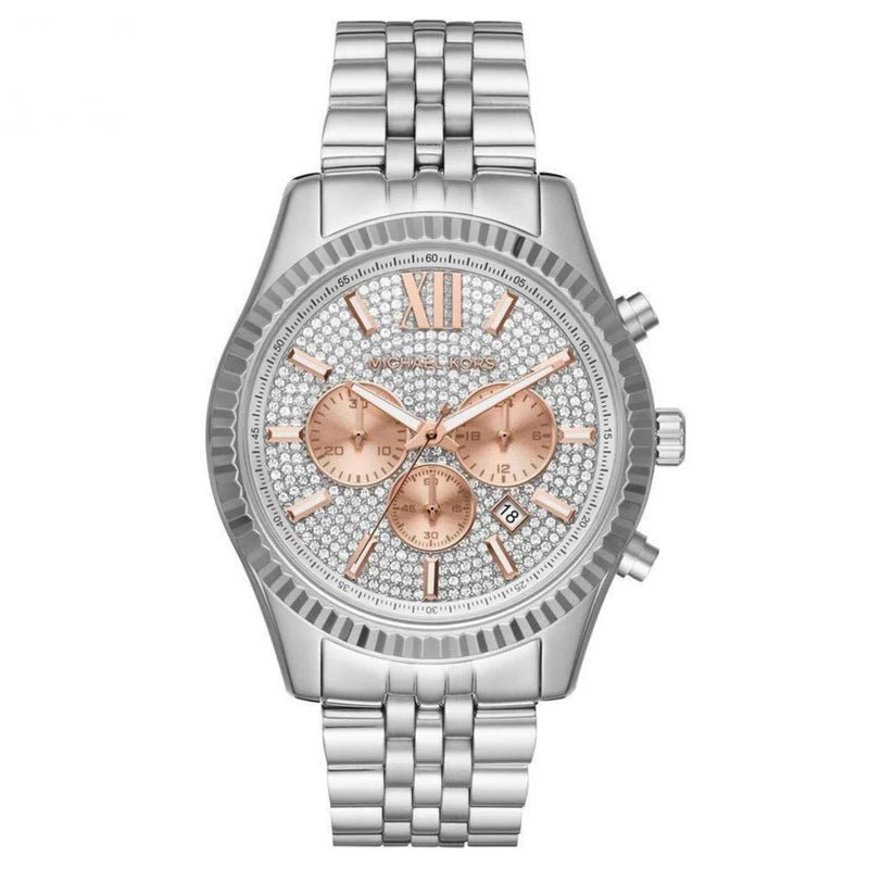 Michael Kors Uhr Lexington Chronograph Rosé und Silber MK8515