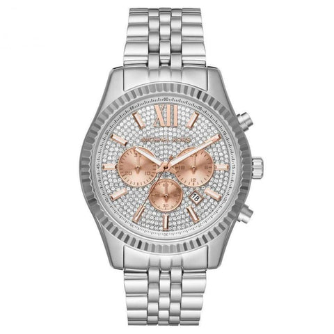 Michael Kors Watch Lexington Chronograph Rose And Silver MK8515