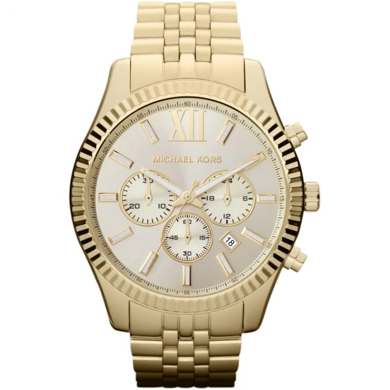 Michael Kors Herren-Chronograph Lexington, 45 mm, goldfarben, MK8281