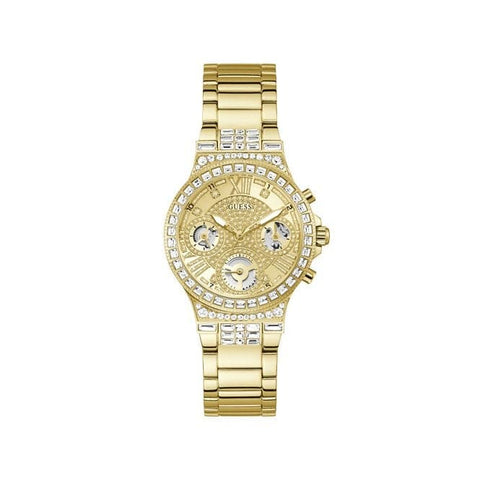 Guess Moonlight Damen Sportuhr aus goldenem Edelstahl GW0320L2