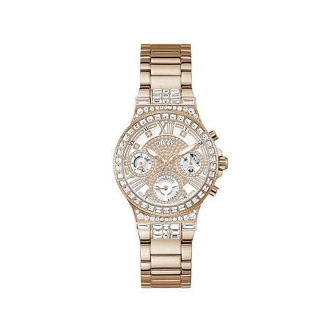 Orologio sportivo da donna Guess Moonlight in acciaio inossidabile oro rosa GW0320L3