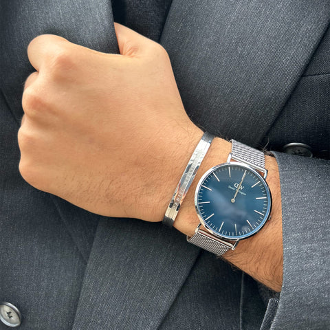 Orologio da uomo Daniel Wellington Classic Mesh Arctic blu DW00100628