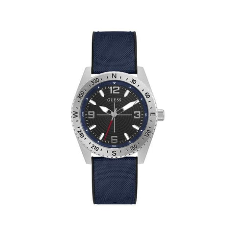 Guess North Herren-Sportuhr aus silbernem Edelstahl, GW0328G1