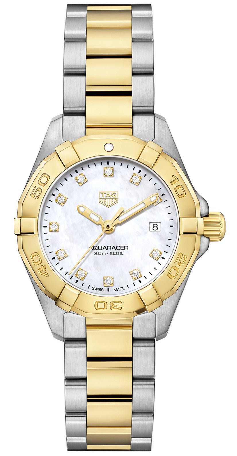 TAG Heuer Aquaracer WBD1422.BB0321 Two-Tone Ladies' Watch with Diamond Dial