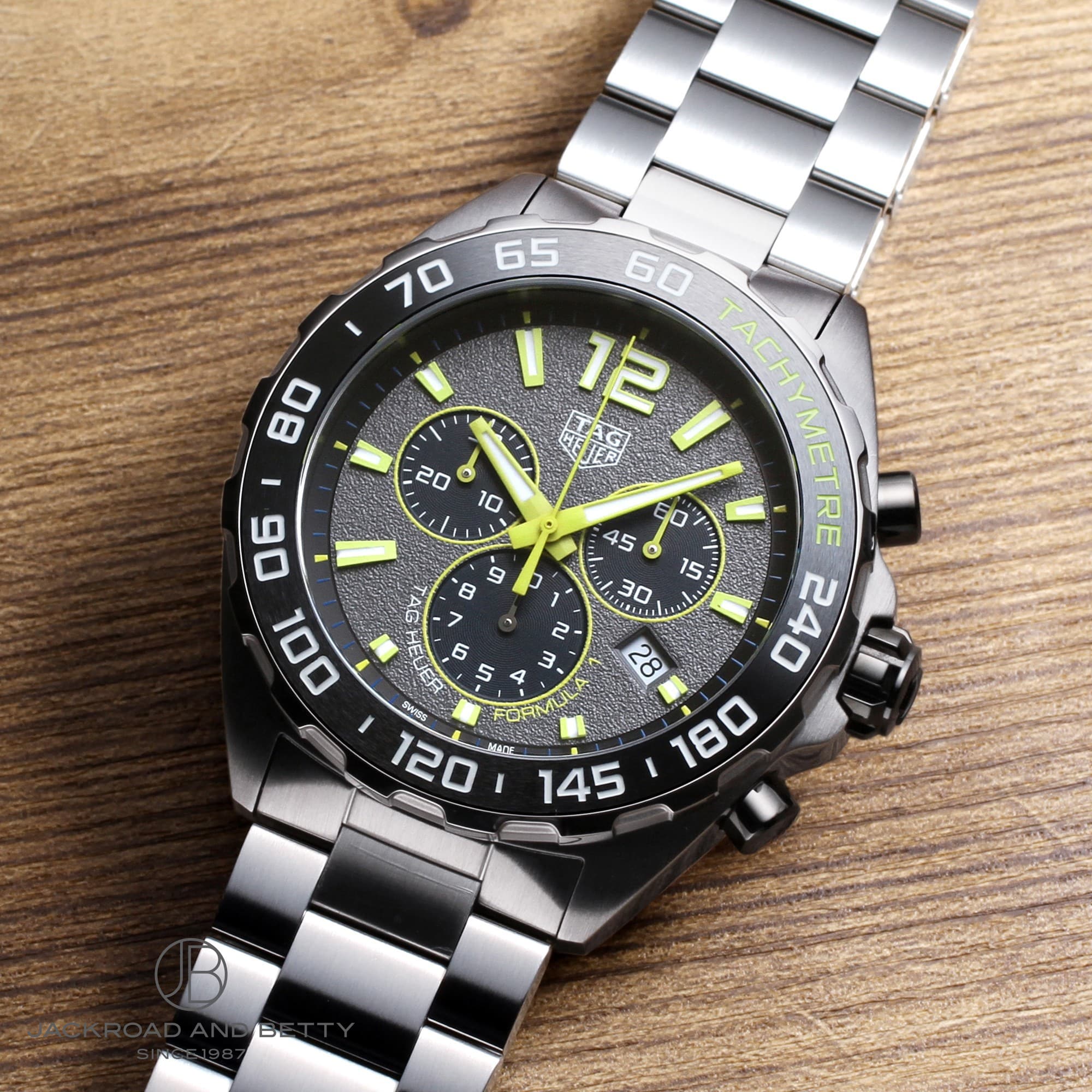 Tag Heuer Formula 1 Chronograph Grey Dial Silver Steel Strap Watch for Men - CAZ101AG.BA0842