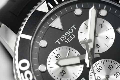 Tissot Chronograph Uhr SEASTAR 1000 Schwarz Gummi T1204171705100