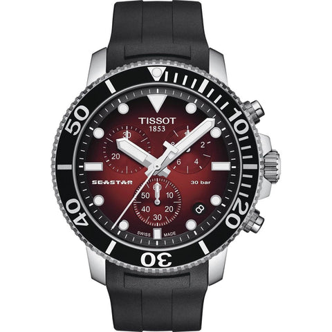 Orologio cronografo Tissot SEASTAR 1000 in gomma rossa T1204171742100