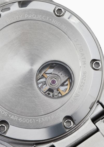 Emporio Armani Diver Automatic Green Dial Silver Steel Strap Watch For Men - AR60061