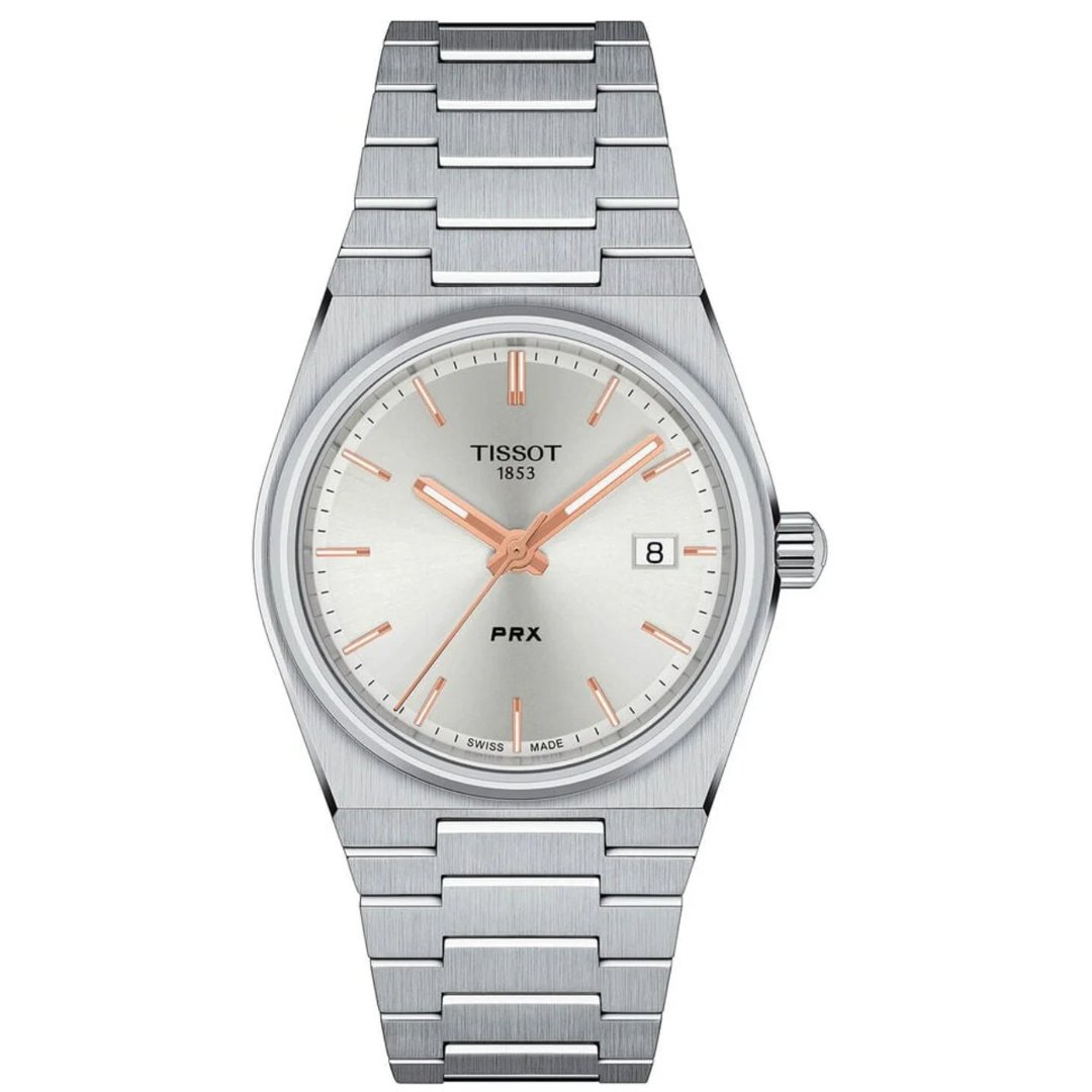 Tissot Damenuhr PRX WEISS &amp; ROSENQUARZ T137.210.11.031.00