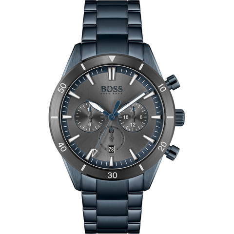 Hugo Boss Herren-Chronograph 1513865, blaue Edelstahluhr