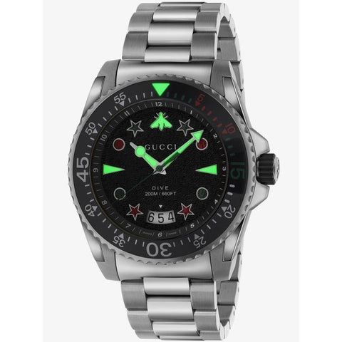 Gucci Men's Dive Steel Bracelet Watch YA136221