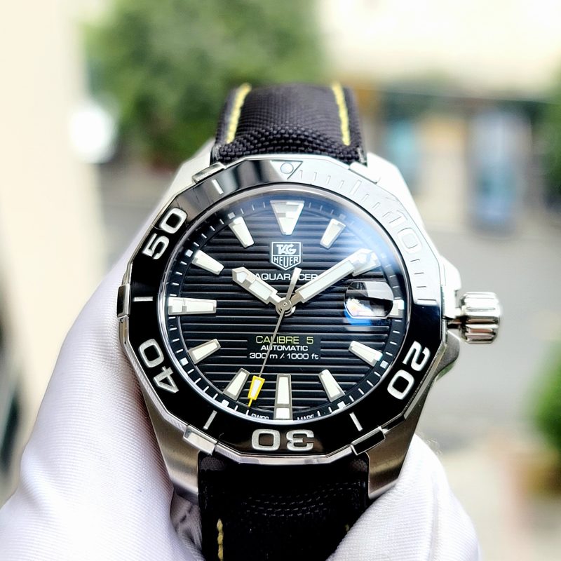 Tag Heuer Aquaracer Calibre Automatic Black Dial Black Nylon
