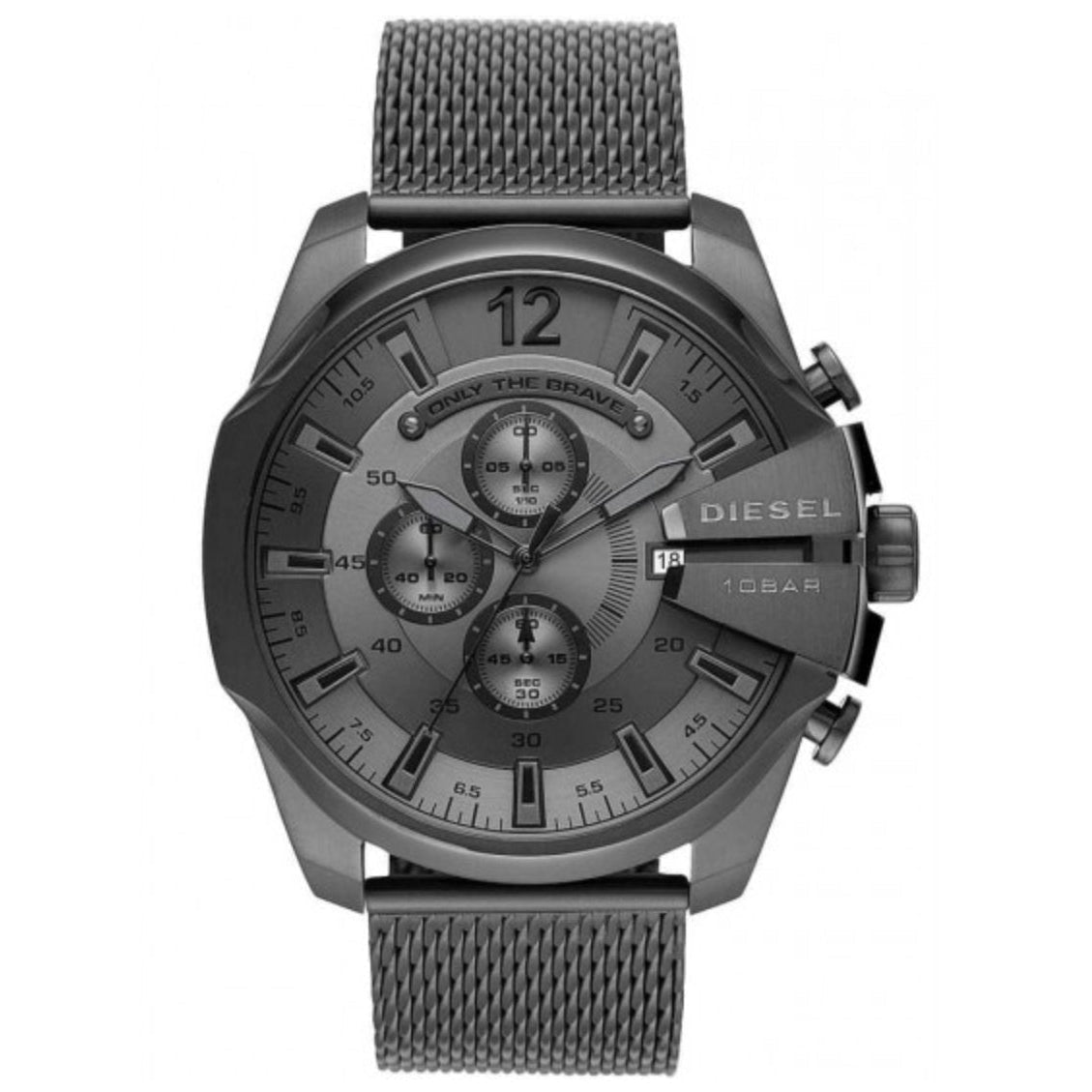 Orologio cronografo da uomo Diesel DZ4527 Mega Chief Gunmetal Mesh