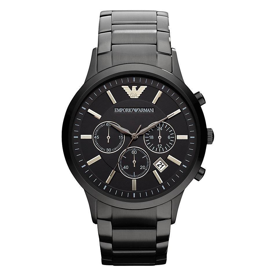 Emporio Armani AR2453 Schwarze Chronographenuhr für Herren