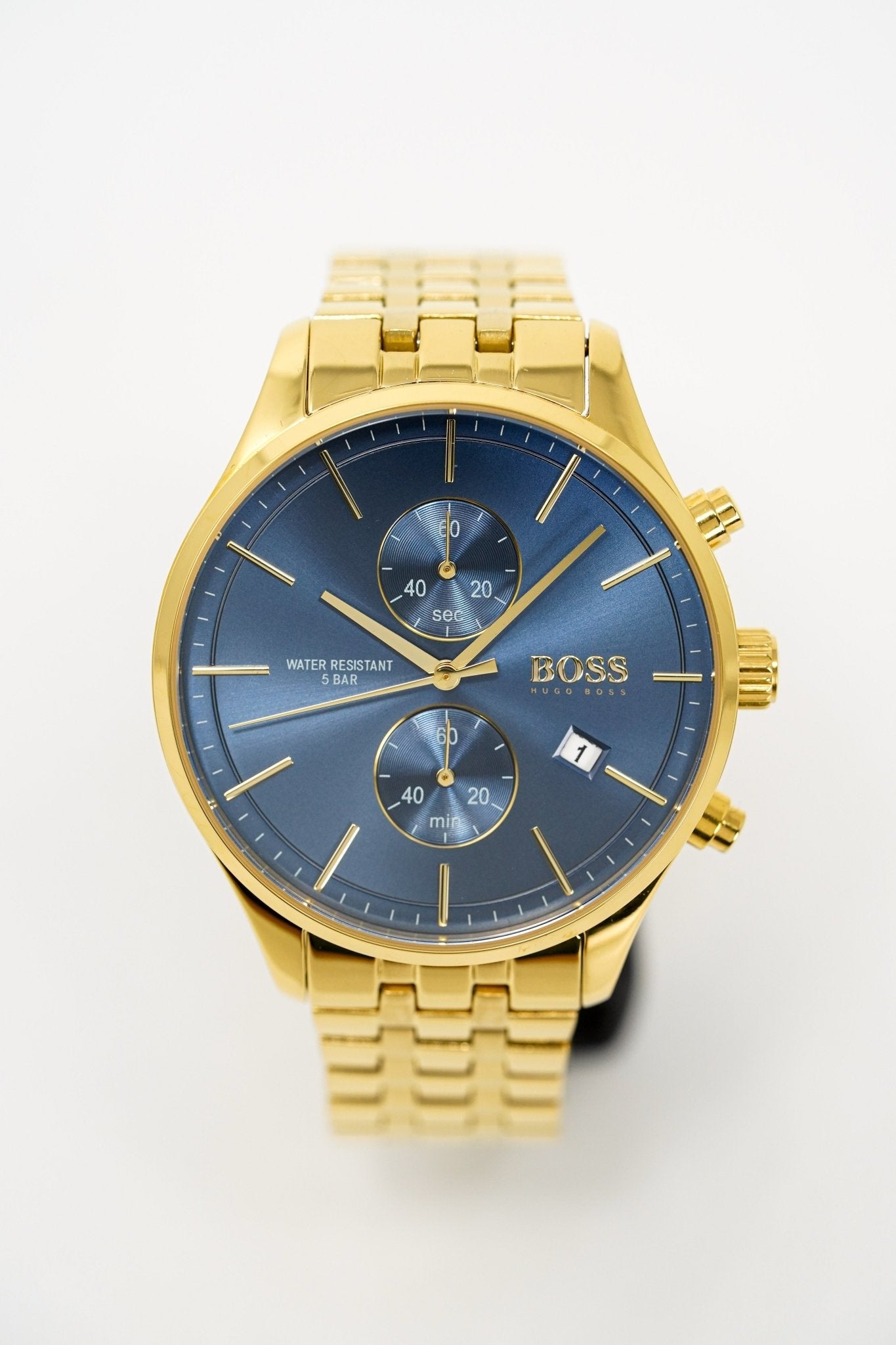 Hugo Boss Men's Watch Associate Yellow Gold Blue HB1513841