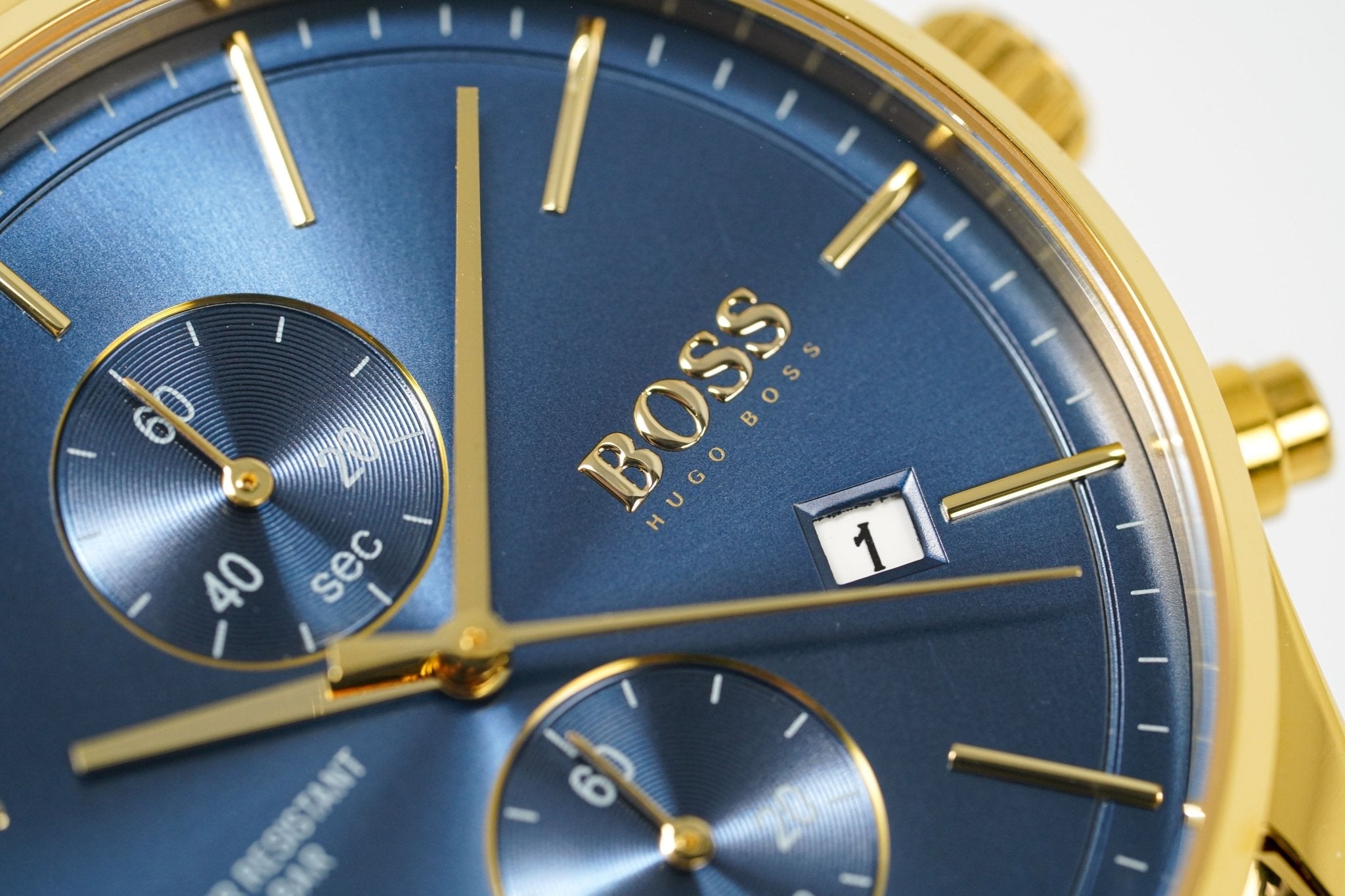 Hugo Boss Men's Watch Associate Yellow Gold Blue HB1513841