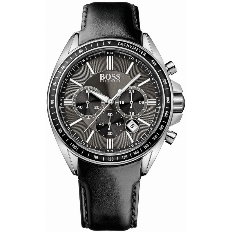 Hugo Boss Men's Watch Chronograph Black Driver Leather HB1513085