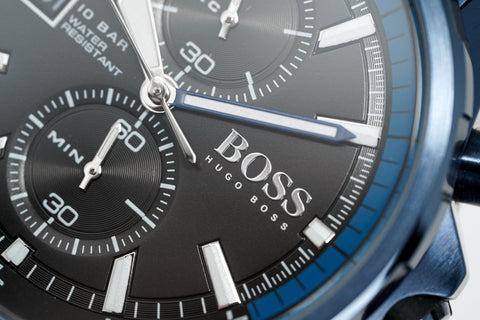 Hugo Boss Men's Watch Chronograph Globetrotter Blue PVD HB1513824