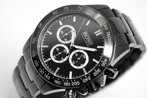 Hugo Boss Herrenuhr Chronograph Ikon Schwarz PVD HB1512961