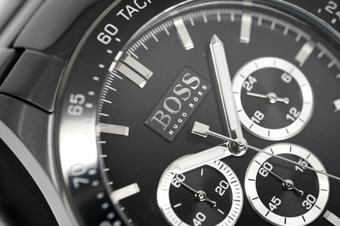 Hugo Boss Herrenuhr Chronograph Ikon Schwarz PVD HB1512961