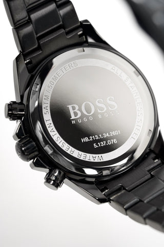 Hugo Boss Herrenuhr Chronograph Ikon Schwarz PVD HB1512961