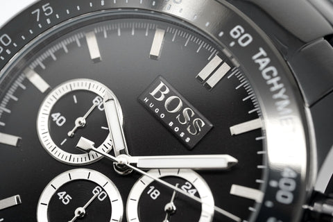 Hugo Boss Herrenuhr Chronograph Ikon Schwarz PVD HB1512961