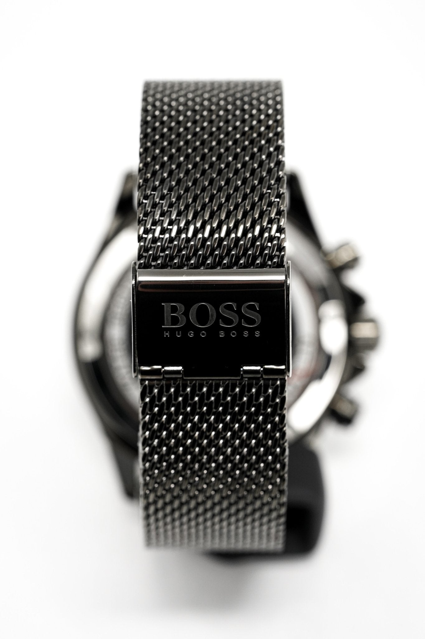 Hugo Boss Herrenuhr Chronograph Ikon Grau Mesh HB1513443