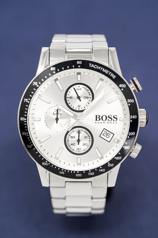 Hugo Boss Herrenuhr Chronograph Rafale Silber HB1513511