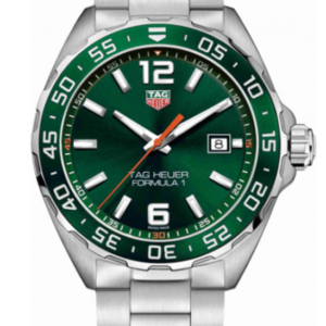 Tag Heuer Formula 1 Men S Quartz Swiss Made Silver Stainless Steel Green Dial 43mm Watch Waz1017 Ba0842