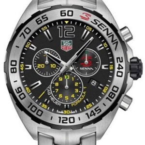 Tag Heuer Formula 1 Senna Limited Edition Chronograph Black Dial Silver Steel Strap Watch For Men Caz1013 Ba0883
