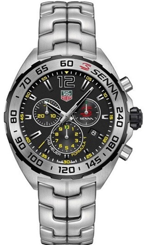 Tag Heuer Formula 1 Senna Limited Edition Chronograph Black Dial Silver Steel Strap Watch For Men Caz1013 Ba0883