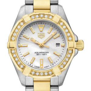 Tag Heuer Aquaracer Diamonds Mother Of Pearl Dial Two Tone Steel Strap Watch For Women Wbd1421 Bb0321