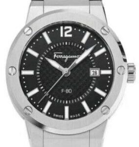 Salvatore Ferragamo 1927 Chrono Black Dial Silver Steel Strap Watch For Men Sfhy02925