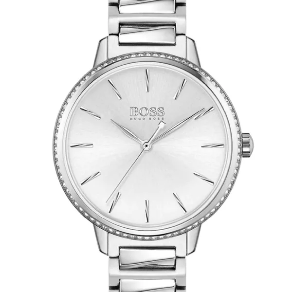 Hugo Boss Womens 1502539 Signature Silver Tone Stainless Steel Watch
