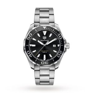 Tag Heuer Aquaracer Quartz Black Dial Stainless Steel Mens Watch Way101a Ba0746